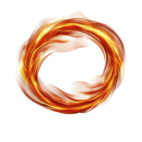 vibrant, swirling ring of fiery orange and yellow light creates dynamic and energetic visual effect against transparent background. abstract design suggests movement and intensity png
