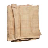 folded piece of beige burlap fabric with textured surface and visible weave pattern, often used for crafting or decoration, lies on plain background png