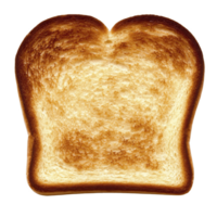 slice of golden brown toast with crispy texture, perfect for breakfast or snack. toasted bread has even, warm hue, highlighting its appetizing appeal png
