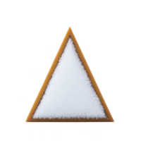 triangular gingerbread cookie with sugar coated surface creates festive and sweet appearance. contrast between brown cookie and white sugar adds visual interest png