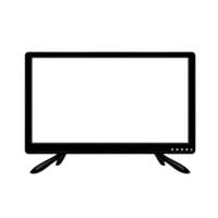 sleek, modern flat screen television with minimalist design, featuring thin bezel and sturdy stand, perfect for contemporary living spaces png