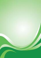 Green abstract background with wavy lines vector