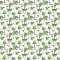 Beach summer background with green leaves palm. Seamless palm pattern with tropical tree. vector