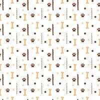 Seamless paw and bone pattern with dog treats. Pet background snack texture. Pet snacks vector