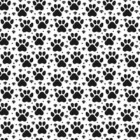 Seamless paw pattern with dog or cat footprint. Animal pet pawprint background vector