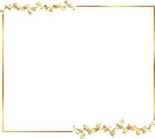 Gold frame with leaves on a white background vector