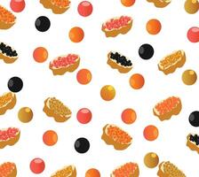 A pattern with fruit and nuts on it vector