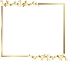 Gold frame with floral border vector