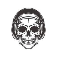 Skull Head with Helmet vector