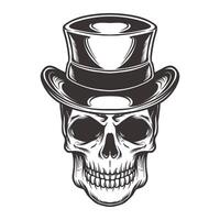 Handdrawn Skull with Slash Hat vector