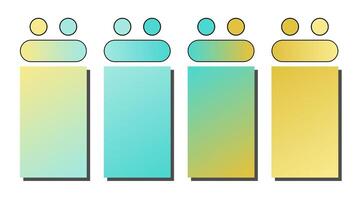 Set of gradient background. Cover set design with Yellow, Tiffany Blue, Cyan, Freesia color. Beautiful abstract gradient for covers, wallpapers, branding, business cards illustration vector