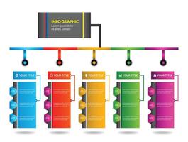 Modern geometric info graphic template design with gradient color vector