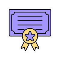 Icon a certificate isolated against a clean background. vector
