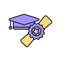 Icon a diploma, isolated against a clean background.. vector