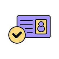 Icon a id card isolated against a clean background. vector