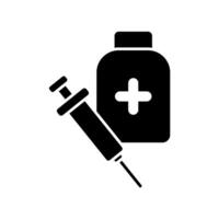 Icon a syringe, isolated against a clean background. vector
