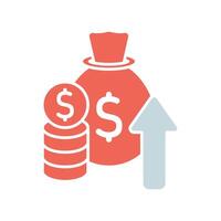 Icon a financial gain, isolated against a clean background, vector