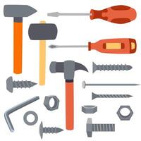 assorted DIY hand tools collection vector