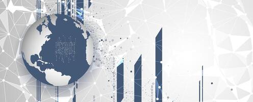 Visualization of global data trends vector