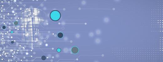 a computer network with many dots and lines vector