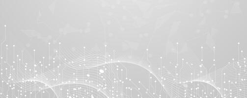 abstract technology background with grey lines and dots vector