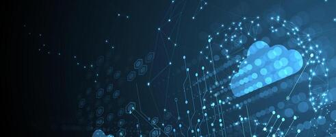 Modern cloud technology digital concept background vector