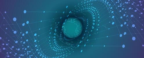 abstract circle background with dots and lines vector
