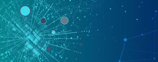 a deep blue background with dots and lines vector