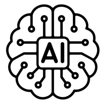 ai cerebro icono con pastilla. artificial inteligencia concepto vector