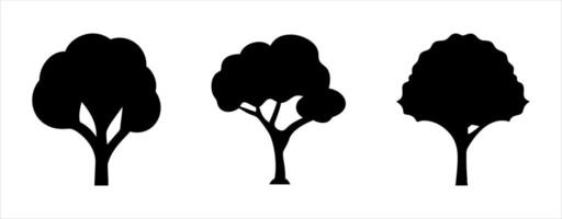 Tree Silhouette Icons, Set of Tree Shapes vector