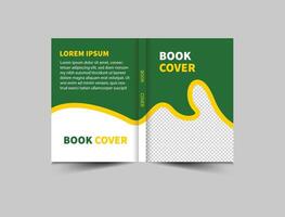 Book Cover Annual Report Template Green And Yellow Design Illustration vector