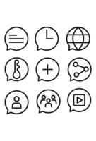 chat, time, web, key, add, share, profile, group, icon vector