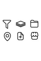 Grid of six basic black and white symbols icon vector
