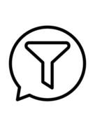 Filter icon in a speech bubble. Image of a digital filter symbol. vector