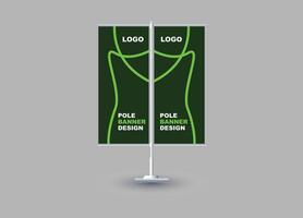 Pole Street Banner Design Template Green Color Advertisement Promotion Announcement Modern Illustration vector