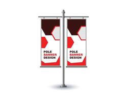 Pole Street Banner Template Design Brown And Red Advertisement Promotion Announcement Modern Illustration vector