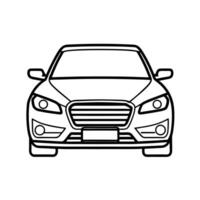 car line art icon front view vector