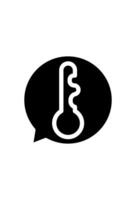 Key icon inside communication bubble icon vector