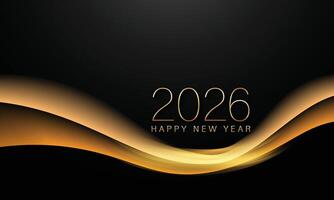 Gold waves, elegant abstract background. new year 2026 vector