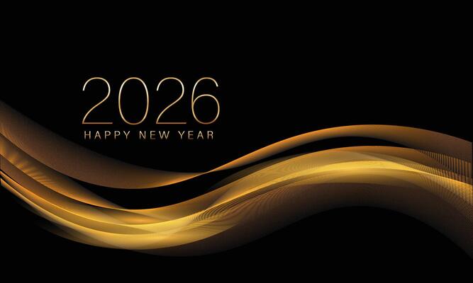 2026 New year with Abstract shiny color go Abstract shiny color gold wave design elementld .