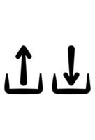 Upload and download arrows symbol. Paired arrows for digital transfers icon vector