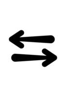 Horizontal arrows facing opposite directions, symbolizing transfer or reversal vector