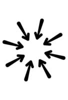 Converging arrows symbol, representing attention or concentration icon vector