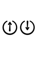 Upward and downward arrows in circles, signifying transfer icon vector