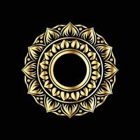 golden circular pattern on black background vector