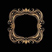 golden frame on black background. legant element for design vector