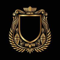 golden emblem on black background. set of decorative elements for design. vector