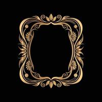 golden frame on black background. decorative vector