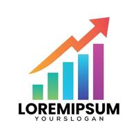 Colorful upward arrow graph logo analytics business growth chart success vector