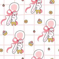Cute bunny design with spoons and cupcakes vector